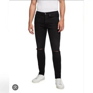 Rag & Bone Distressed Jeans Black Mens Size 34 Extra Slim Fit 1